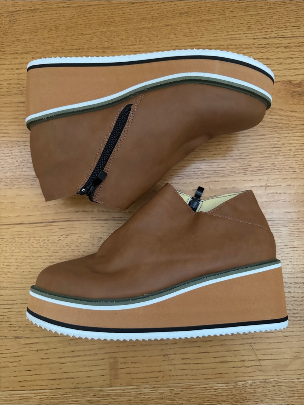 Tan Platform Ankle Boots